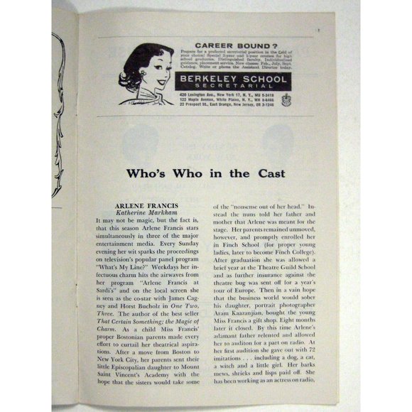 Old Acquaintance Paper Mill Playhouse Program Circa 1960 Arlene Francis - Picture 5 of 6
